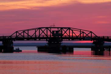 Route 175 Swing Bridge at Sunset - Chincoteague Island, Virginia