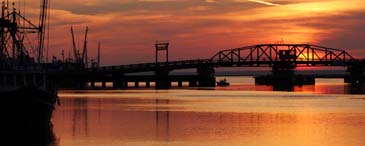 Route 175 Swing Bridge at Sunset - Chincoteague Island, Virginia